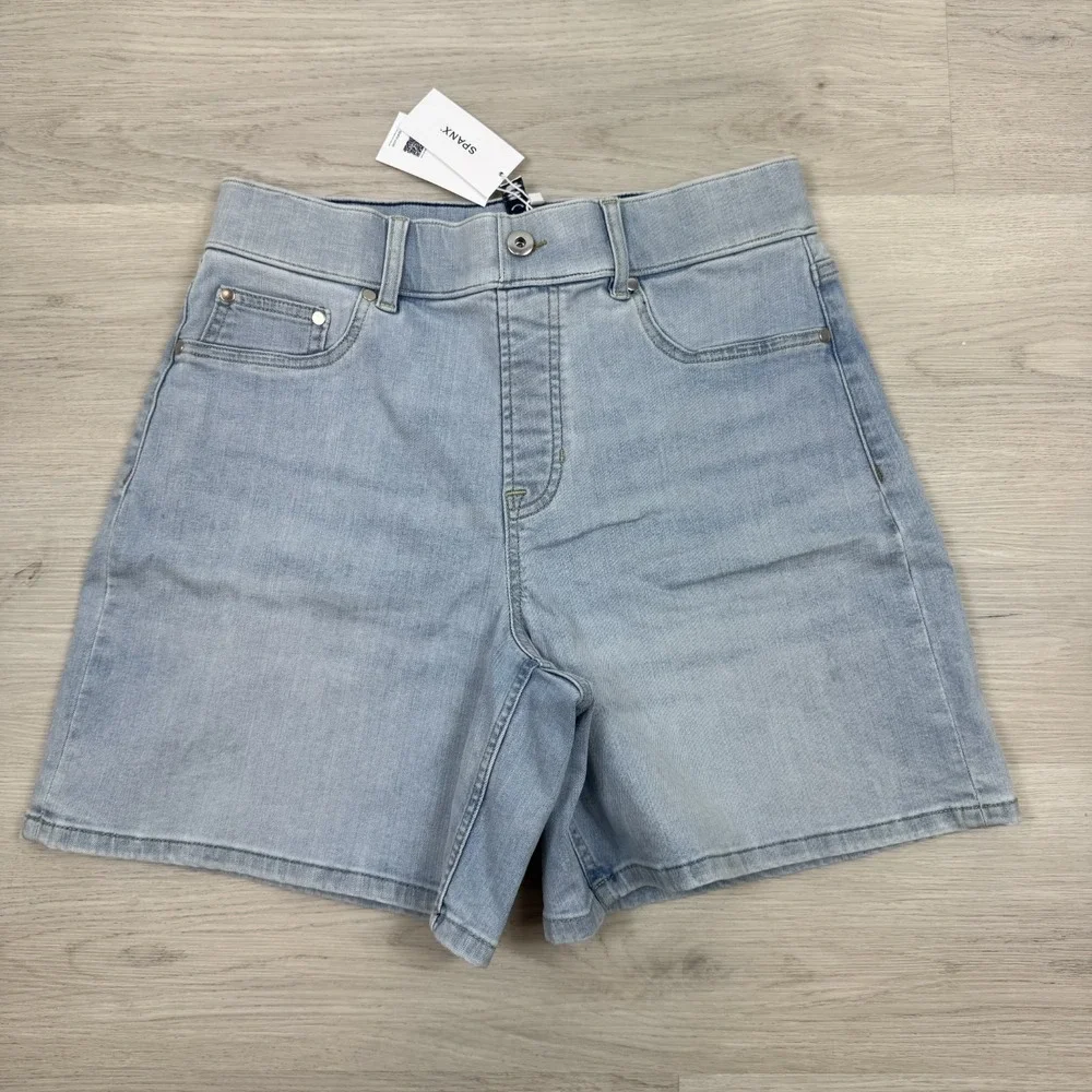 SPANX Pull On High Waist Denim Shorts 7